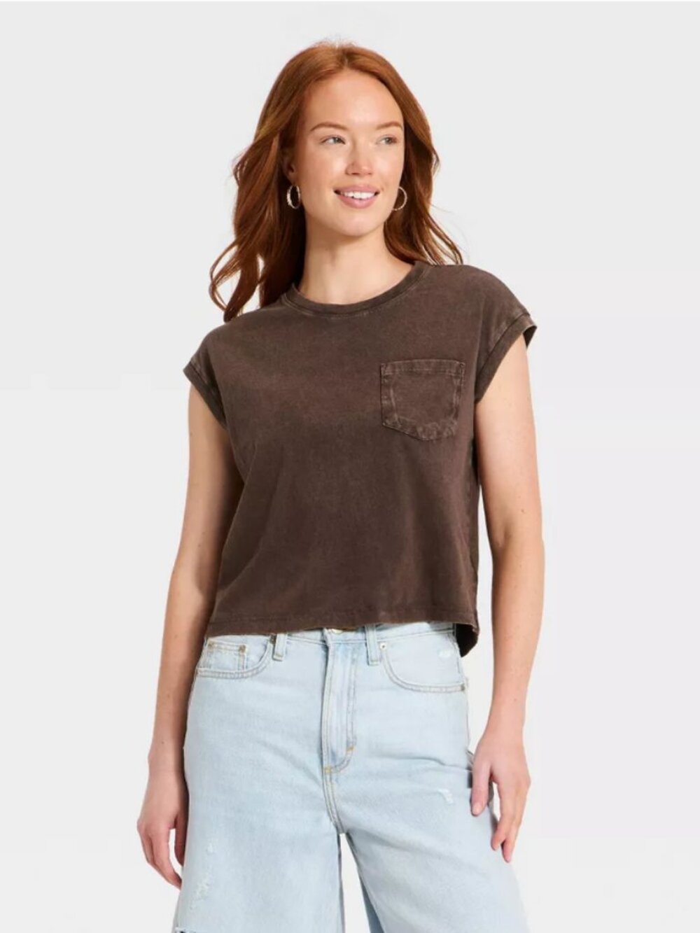 Women's Short Sleeve Pocket T-Shirt - Universal Thread Brown L